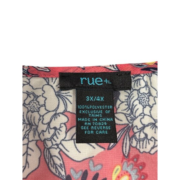 Rue 21+ Womens Sheer Floral Kimono Cardigan 3X/4X Polyester Multicolor - Picture 5 of 6